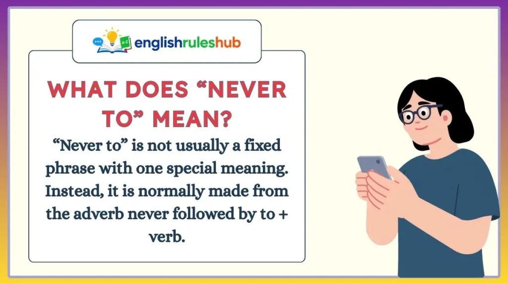 What Does “Never To” Mean?