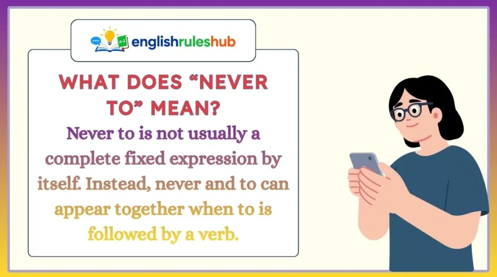 What Does “Never To” Mean?