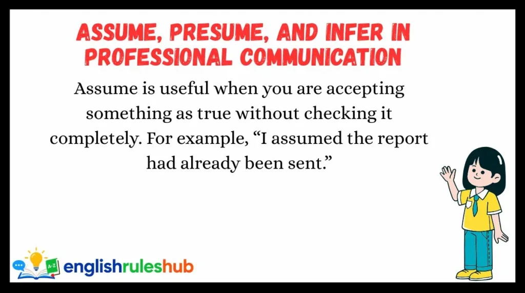 Assume, Presume, and Infer in Professional Communication