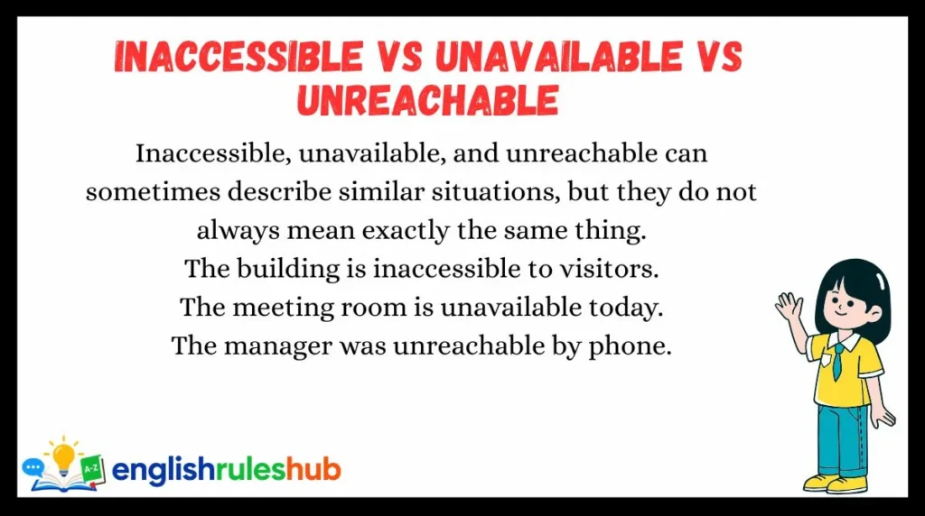 Inaccessible vs Unavailable vs Unreachable