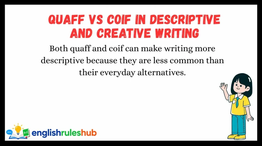 Quaff vs Coif in Descriptive and Creative Writing