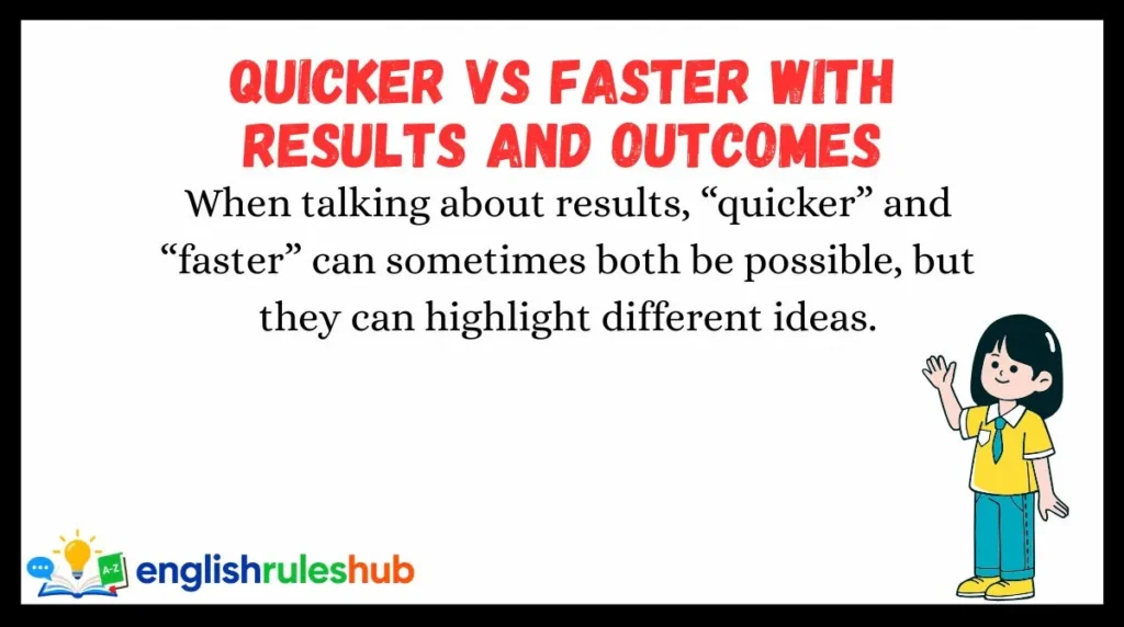 Quicker vs Faster With Results and Outcomes