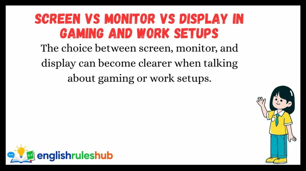 Screen vs Monitor vs Display in Gaming and Work Setups