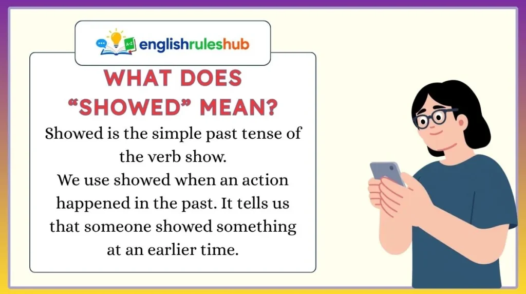 What Does “Showed” Mean?