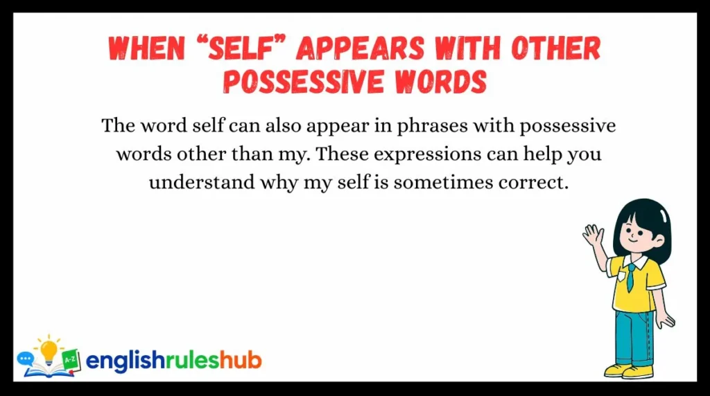 When “Self” Appears With Other Possessive Words